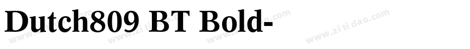Dutch809 BT Bold字体转换
